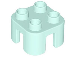 Duplo Chair with no Back / Stool in Light Aqua