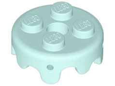 Plate Special Round 2 x 2 with Melting Drops/Icing on Sides in Light Aqua