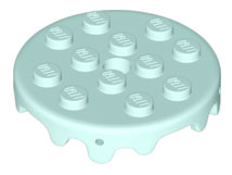 Plate Special Round 4 x 4 with Melting Drops/Icing on Sides in Light Aqua