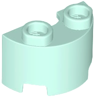 Brick Round, Half 1 x 2 in Light Aqua