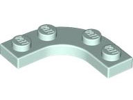 Plate Round Corner 3 x 3 with 2 x 2 Round Cutout in Light Aqua