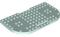 Plate Special 8 x 16 x 2/3, Two Rounded Corners, Reduced Stud Sections in Light Aqua