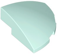 Brick Round Corner, Curved 3 x 3 x 1 Quarter Circle in Light Aqua