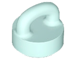 Tile Special Round 1 x 1 Special with Clip-Bar in Light Aqua