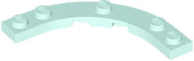 Plate Round Corner 5 x 5 with 4 x 4 Round Cutout in Light Aqua