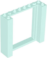 Door Frame Double 2 x 8 x 6 in Light Aqua