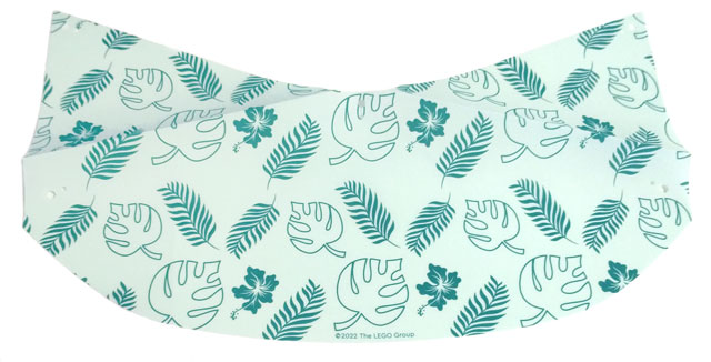 Tent with Dark Turquoise Leaves and Flowers Print in Light Aqua
