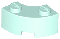 Brick Round Corner 2 x 2 Macaroni with Stud Notch and Reinforced Underside [New Style] in Light Aqua