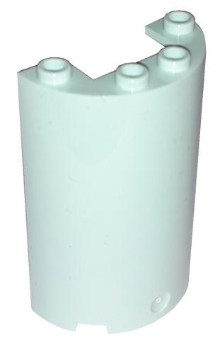 Cylinder Half 2 x 4 x 5 with 1 x 2 cutout in Light Aqua