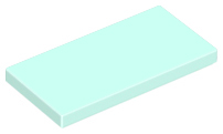 Tile 2 x 4 with Groove in Light Aqua