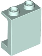 Panel 1 x 2 x 2 [Side Supports / Hollow Studs] in Light Aqua