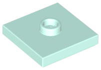 Plate Special 2 x 2 with Groove and Center Stud (Jumper) in Light Aqua