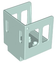 Duplo Train Cabin 3 x 3 x 3 1/2 Large Side Windows [Plain] in Light Aqua