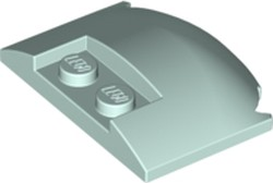 Brick Round 3 x 4 x 2/3 Triple Curved with 2 Sunk Studs in Light Aqua