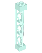 Support 2 x 2 x 10 Girder Triangular Vertical - Type 4 - 3 Posts, 3 Sections in Light Aqua