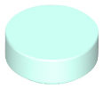 Tile Round 1 x 1 in Light Aqua