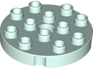 Duplo Plate Round 4 x 4 in Light Aqua