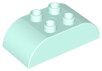 Duplo Brick 2 x 4 Curved Top in Light Aqua
