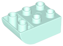 Duplo Brick 2 x 3 with Curved Bottom in Light Aqua