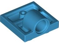 Plate Special 2 x 2 with 1 Pin Hole [Complete Underside Rib] in Dark Azure