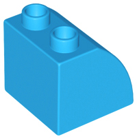 Duplo Brick 2 x 2 x 1 1/2 with Curved Top in Dark Azure