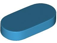 Tile Round 1 x 2 in Dark Azure