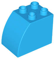 Duplo Brick 2 x 3 x 2 with Curved Top in Dark Azure