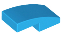 Brick Curved 2 x 1 No Studs [1/2 Bow] in Dark Azure