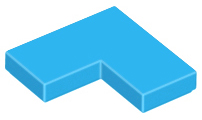 Tile 2 x 2 Corner in Dark Azure