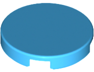 Tile Round 2 x 2 with Bottom Stud Holder in Dark Azure