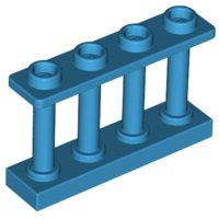 Fence Spindled 1 x 4 x 2 [4 Top Studs] in Dark Azure
