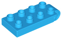 Duplo Plate 2 x 5 with 8 Studs and Hinge in Dark Azure