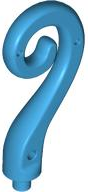Animal Body Part / Plant, Tail / Vine Curled with Bar in Dark Azure