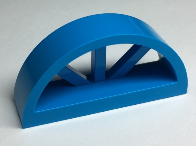 Window 1 x 4 x 1 2/3 with Spoked Rounded Top in Dark Azure