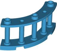 Fence Spindled 4 x 4 x 2 Quarter Round with 3 Studs in Dark Azure