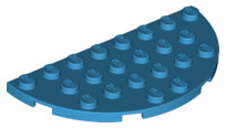 Plate Round Half 4 x 8 in Dark Azure