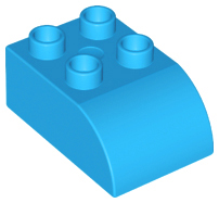 Duplo Brick 2 x 3 with Curved Top in Dark Azure