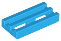 Tile Special 1 x 2 Grille with Bottom Groove in Dark Azure