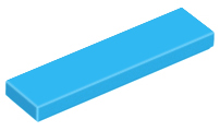 Tile 1 x 4 with Groove in Dark Azure