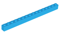 Brick 1 x 16 in Dark Azure