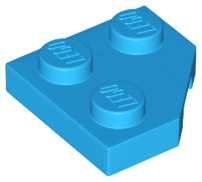 Wedge Plate 2 x 2 Cut Corner in Dark Azure