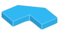 Tile Special 2 x 2 Corner with Cut Corner - Facet in Dark Azure