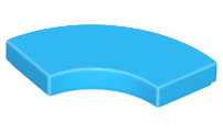 Tile 2 x 2 Curved, Macaroni in Dark Azure