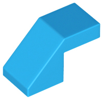 Brick Sloped 45° 2 x 1 with 2/3 Inverted Cutout and no stud in Dark Azure