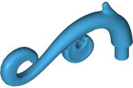 Curled Decorative Ornament / Plant Vine with Bar in Dark Azure