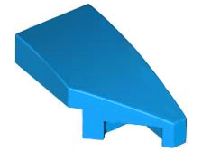Brick Wedged, Curved 2 x 1 with Stud Notch Right in Dark Azure