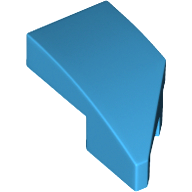 Brick Wedged, Curved 2 x 1 with Stud Notch Left in Dark Azure