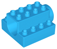 Duplo Brick 4 x 4 x 2 with Large Rotor Mounting (Ferris Wheel) in Dark Azure