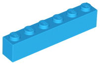 Brick 1 x 6 in Dark Azure