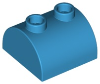 Brick Curved 2 x 2, Two Top Studs in Dark Azure